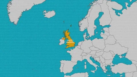 Map of United Kingdom Stock Footage 295282822