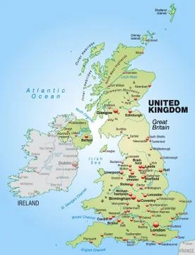 Map of the United Kingdom Stock Illustration
