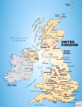 Map of the United Kingdom Stock Illustration