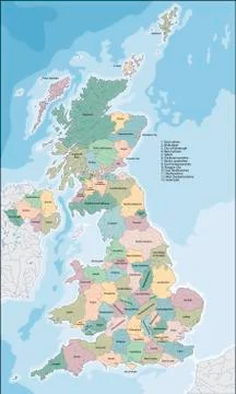Map of United Kingdom Stock Illustration