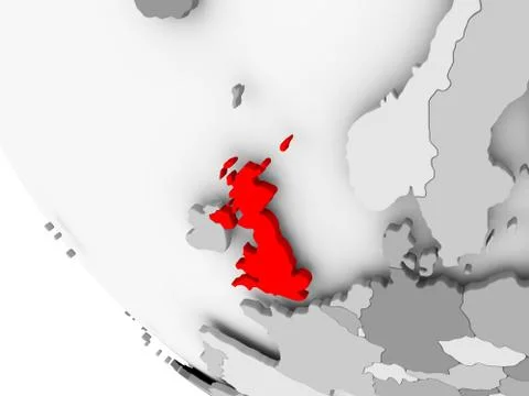Map of United Kingdom in red Stock Illustration