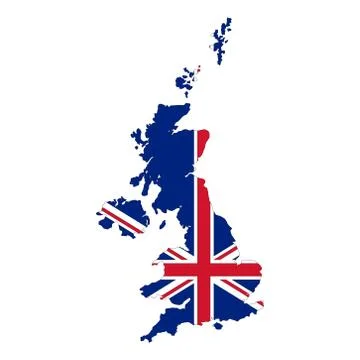 Map of United Kingdom. Vector design isolated on white background. Stock Illustration