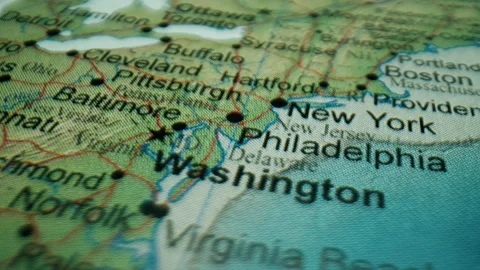 Map Of The United States With All Its Cities Stock Footage 288888493