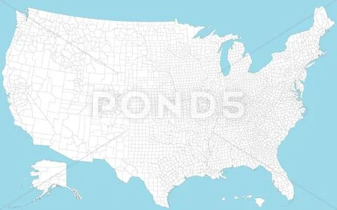 Map of the United States of America Stock Illustration