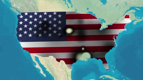 Map of United States Stock Footage 296475119