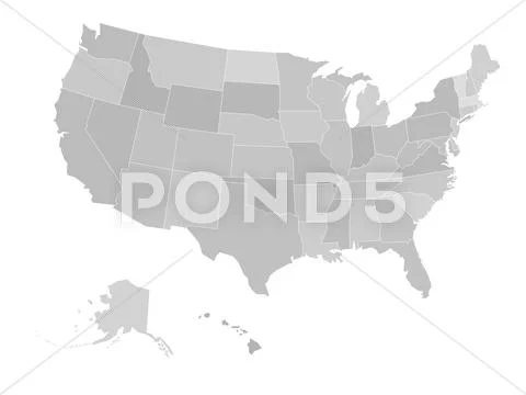 Map of United States Stock Illustration