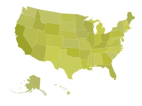 Map of United States Stock Illustration