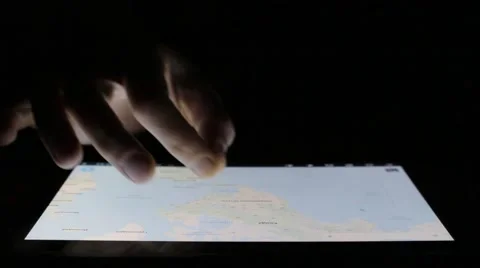 Map of the United States. Tablet Computer Touchscreen. Vídeo Stock 47262659