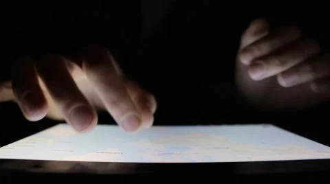 Map of the United States. Tablet Computer Touchscreen. Video stock 47265829