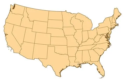 Map of United States, Washington, D.C. highlighted Map of United States wh... Stock Photos