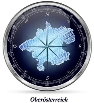 Map of upper austria with borders Stock Illustration
