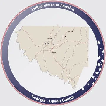 Map of Upson County in Georgia Illustrazione stock