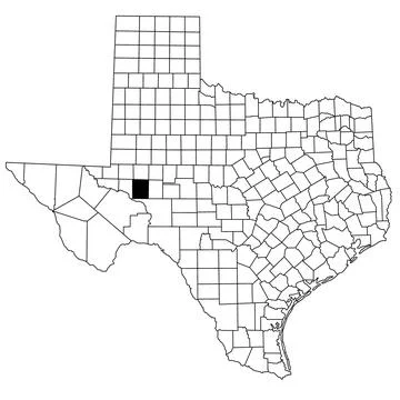 Map of Upton County in Texas state on white background. single County map h.. Stock Illustration