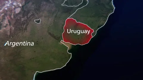 Map of Uruguay Background Stock Footage 343588932