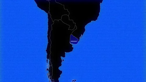 Map Of Uruguay Stock Footage 294575595