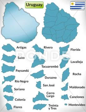 Map of uruguay Stock Illustration