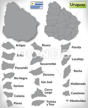Map of uruguay Stock Illustration