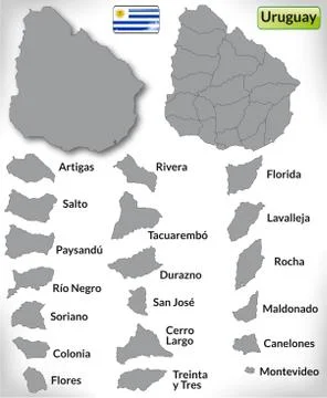 Map of uruguay Stock Illustration