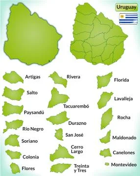 Map of uruguay Stock Illustration