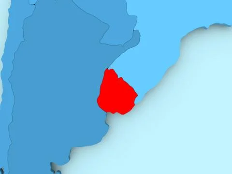 Map of Uruguay Illustrazione stock