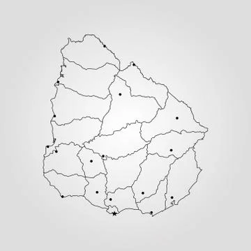Map of Uruguay Stock Illustration