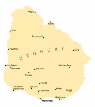 Map of Uruguay Stock Illustration