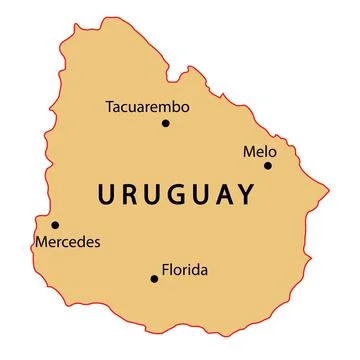 Map of uruguay Stock Illustration