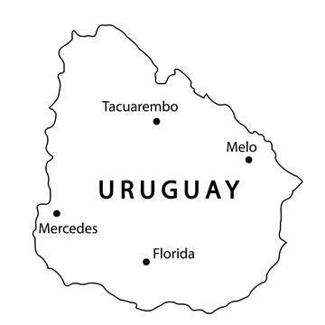 Map of uruguay Stock Illustration