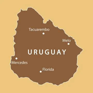 Map of uruguay Stock Illustration