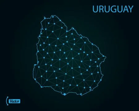 Map of Uruguay. Vector illustration. World map Illustrazione stock