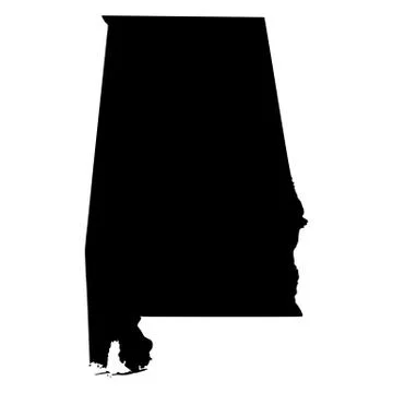 Map of the U.S. state of Alabama Stock Illustration