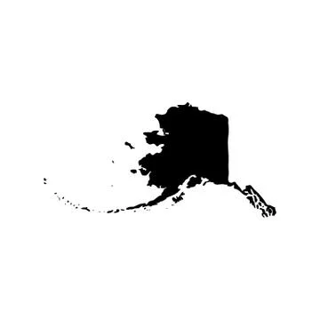 Map of the U.S. state of Alaska Stock Illustration