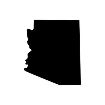 Map of the U.S. state of Arizona Stock Illustration