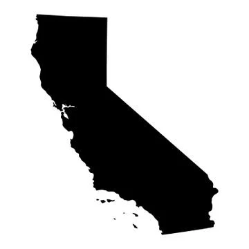 Map of the U.S. state of California Stock Illustration