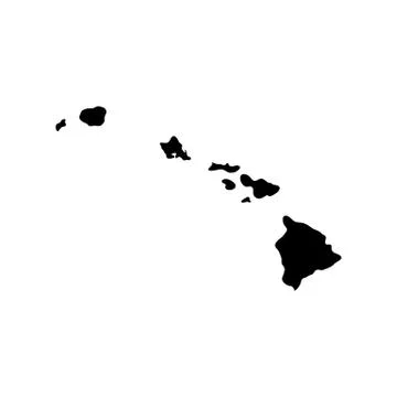 Map of the U.S. state of Hawaii Stock Illustration