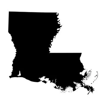 Map of the U.S. state of Louisiana Stock Illustration