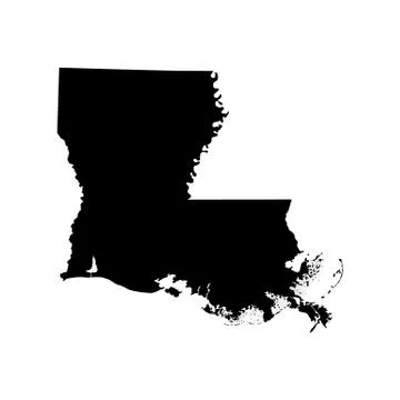 Map of the U.S. state of Louisiana Stock Illustration