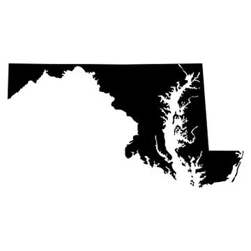 Map of the U.S. state of Maryland Stock Illustration