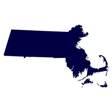 Map of the U.S. state of Massachusetts Stock Illustration