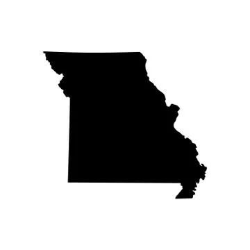 Map of the U.S. state  Missouri Stock Illustration
