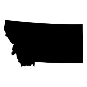 Map of the U.S. state of Montana Stock Illustration