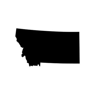 Map of the U.S. state of Montana Stock Illustration
