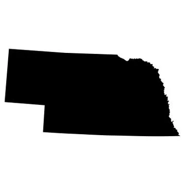 Map of the U.S. state of Nebraska Stock Illustration
