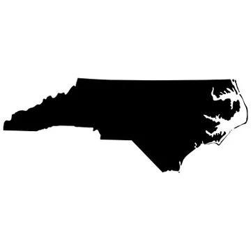 Map of the U.S. state of North Carolina Stock Illustration