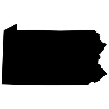 Map of the U.S. state of Pennsylvania Stock Illustration