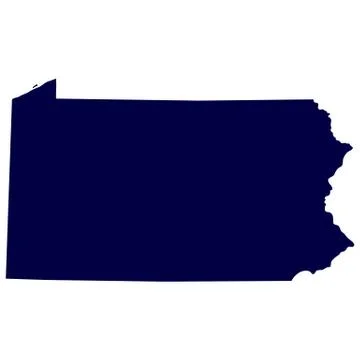 Map of the U.S. state of Pennsylvania Stock Illustration