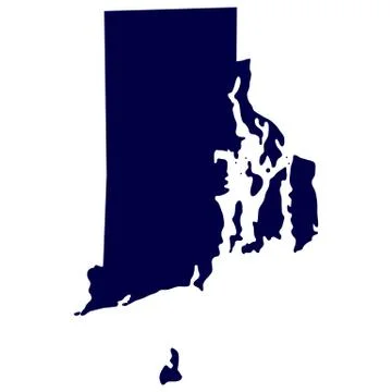 Map of the U.S. state of Rhode Island Stock Illustration