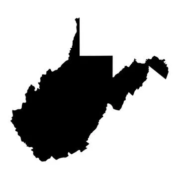 Map of the U.S. state of West Virginia Stock Illustration