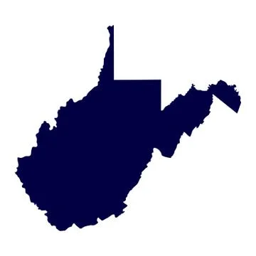 Map of the U.S. state of West Virginia Stock Illustration