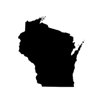 Map of the U.S. state of Wisconsin Stock Illustration